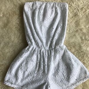 Lilly Pulitzer white strapless romper